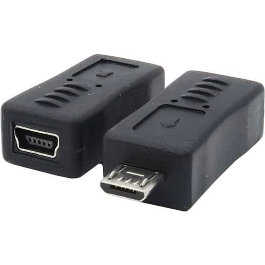 USB Micro-B han til USB Mini-B hun adapter, sort