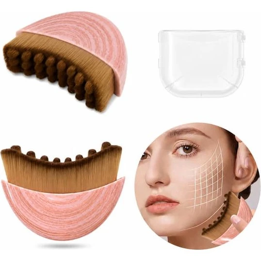 Lymfemassage ansigtsbørste med cover - Pink