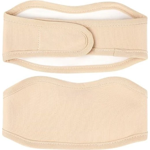Castorolie halsindpakning - Justerbar velcro, hudfarvet (52x10,5cm)