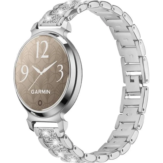 Garmin Lily 2 Urrem i sølv rustfrit stål med diamantdetaljer