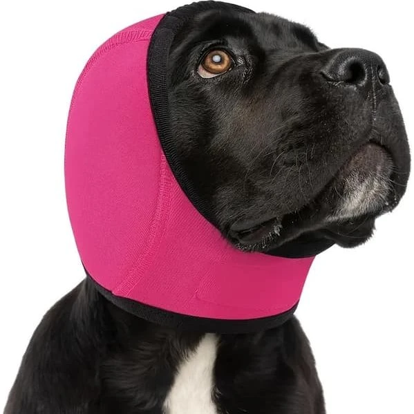 Vandtæt Svømmehætte til Hund - Ørebeskyttelse & Angstdæmpning, Rød, L