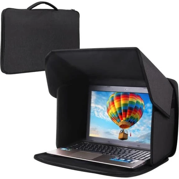 Foldbar privatlivsskærm og solskærm til 16" laptop