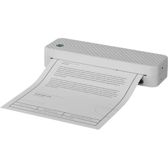 A4 Blækfri Termisk Printer - 8-tommer Bærbar Farveprinter, Hvid