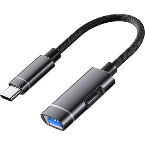 Type-C til USB Adapter Opladningskabel - Sort