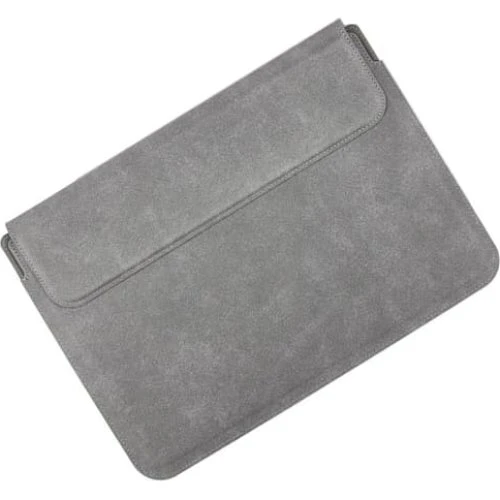 Gråt Læder Laptop Sleeve 13" med Kølestativ