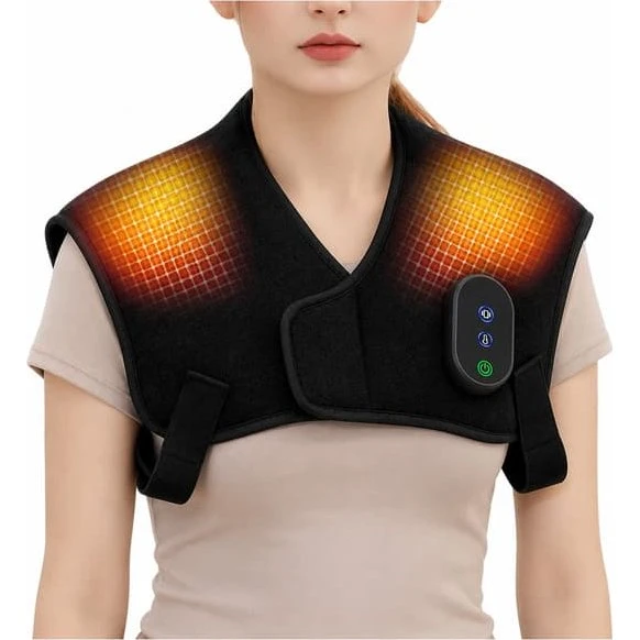 Trådløs opvarmet skuldermassage med vibration og touch-kontrol