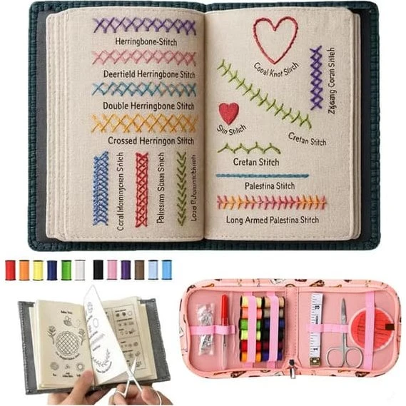 Stitch Book broderisæt med komplet udstyr og 12 farver