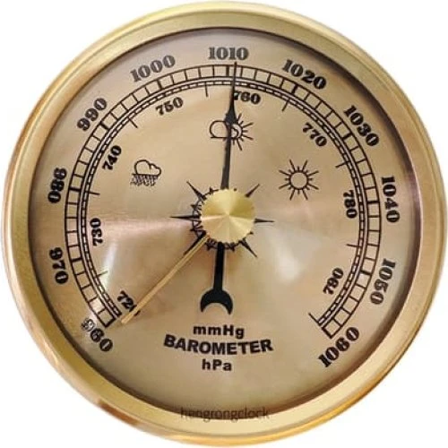 70mm Analogt Barometer i Gold - Præcis Vejrstation til Hjemmet