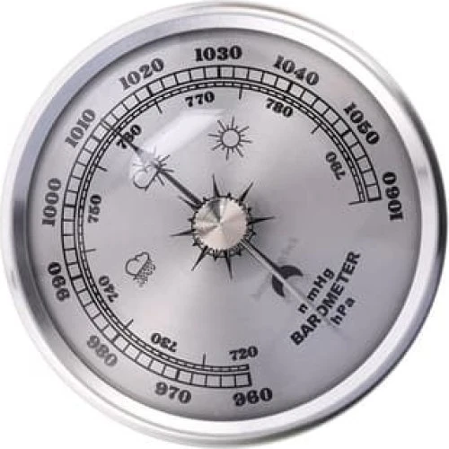 70mm Analogt Barometer i Silver - Præcis Vejrstation