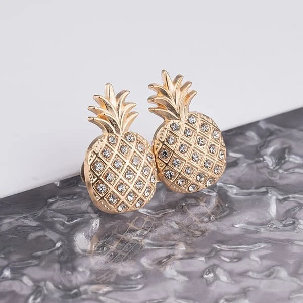 Ananas taljespænde til jeans - 5 par Gold