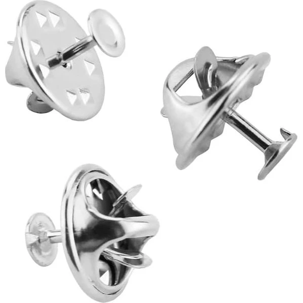 Broche-nåle med lås til smykkefremstilling, 100 stk., Silver