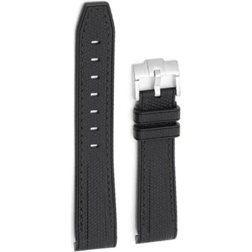 20 mm gummirem til Omega x Swatch Black med hvide syninger