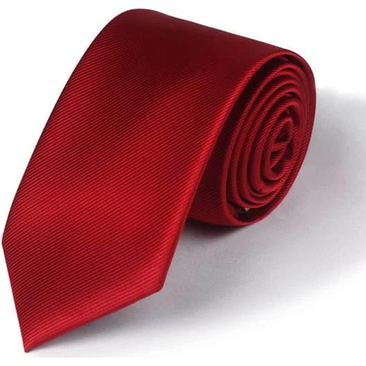Klassisk slips i polyestersilke - DarkRed