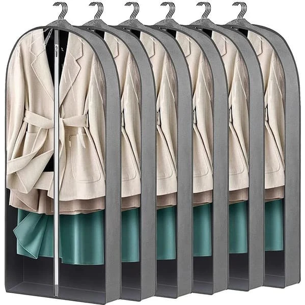 Åndbar tøjpose til garderobe, Grey, M