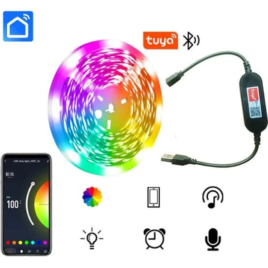 Smart USB LED Strip Lights 15 m med Music Sync og App-styring