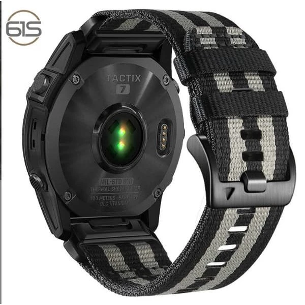 Garmin Nylonrem til Fenix 5X/6X/7X Tactix Pro - Black/Light Gray 22mm