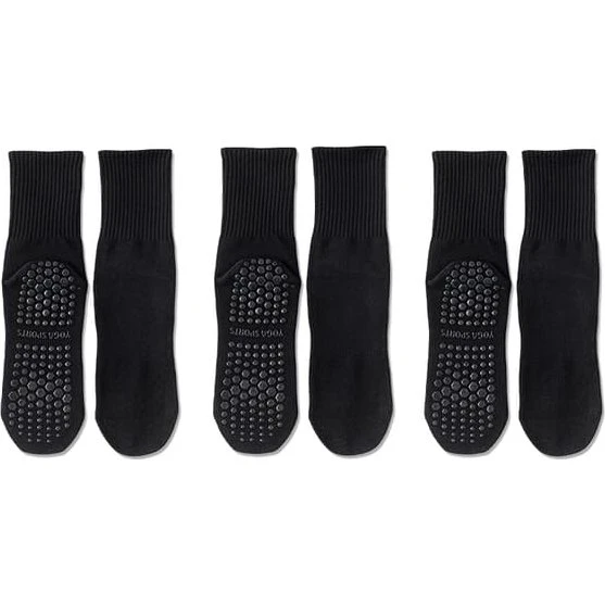 Skridsikre yogasokker (3 par) - Black