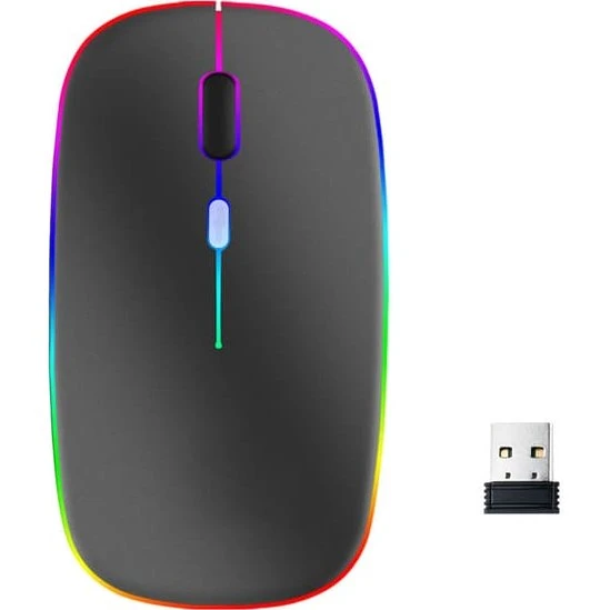 Trådløs Bluetooth-mus med RGB-belysning, SilverGrey
