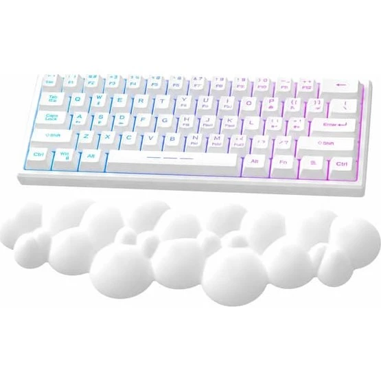 Håndledsstøtte til tastatur, White, Memory-foam