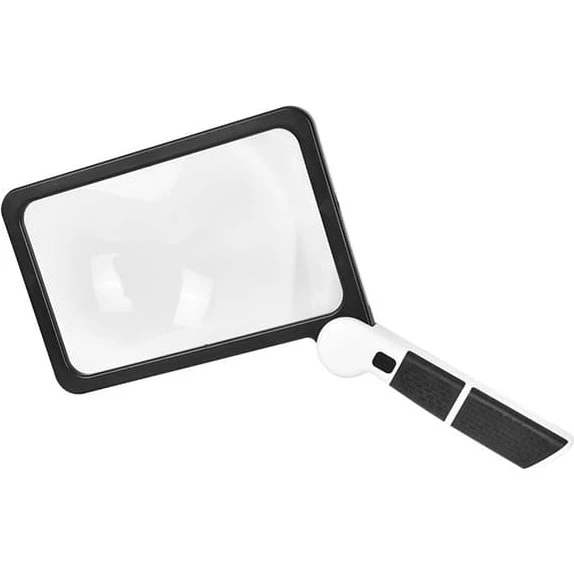 5X Forstørrelsesglas med LED-lys og drejeligt håndtag, Sort