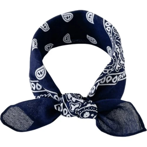Stilfuldt firkantet tørklæde NavyBlue i bomuld og hør
