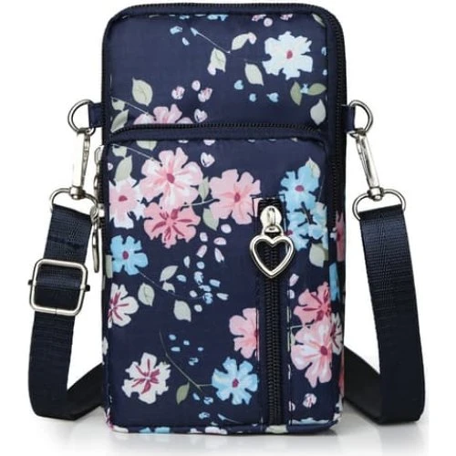 Mini Multi-Wear Telefontaske med Farverigt Blomsterprint
