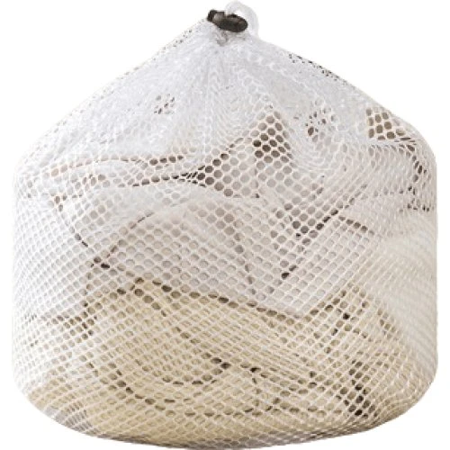Vasketøjspose 3-pak i groft nylon mesh, 50x60 cm, hvid