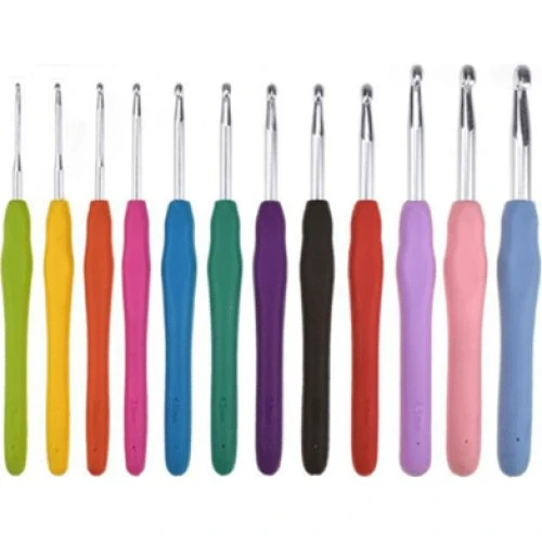 12 stk. Hæklenålssæt i MultiColor (2-8 mm)