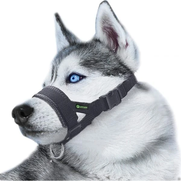 Næseparti til hunde L - Sort Nylon
