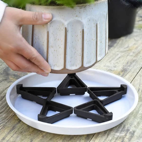 Planter Pottefødder Trekant Urtepotteholder, 5-delt, Black
