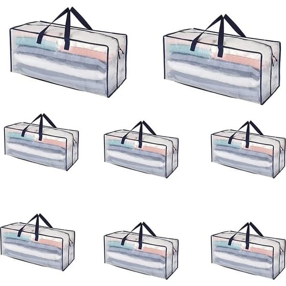 Gennemsigtig PP vævet flyttepose, 8-pack