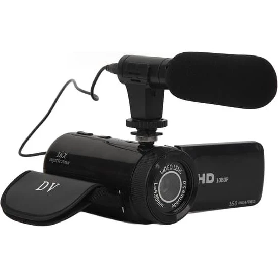 HD Digitalkamera med vidvinkelobjektiv - Black
