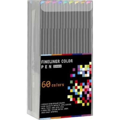 Fineliner Pen Sæt - 60 Farvede Fine Tip Tegne Penne