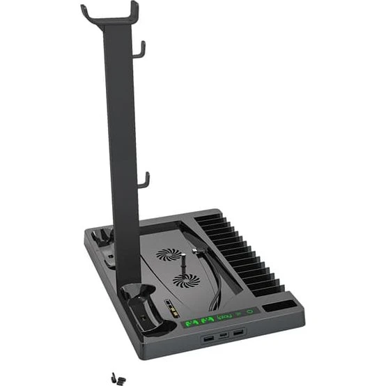 PS5 Multifunktionelt Kølestativ med Controller-oplader og Spilhylde