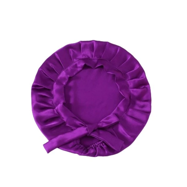 Ægte silke sovehætte med justerbar elastik - Purple