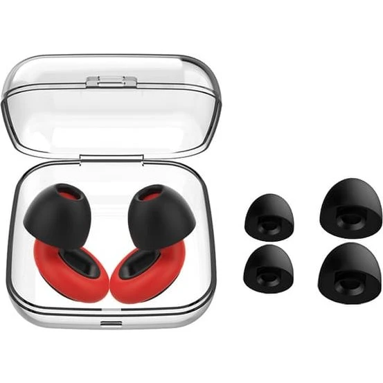 Støjreducerende ørepropper Black/Red i blød silikone