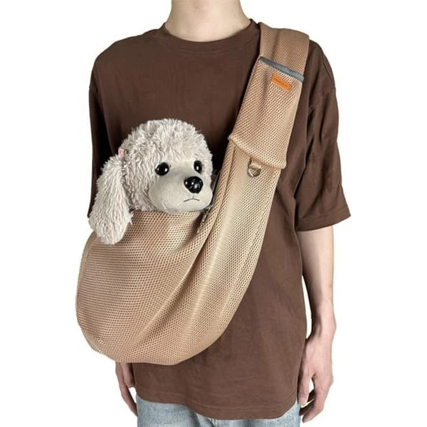 Kæledyrstaske til små hunde og katte - Åndbart net, Khaki