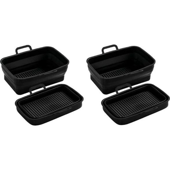 Ninja Sammenklappelig Silikoneskål til Air Fryer (2-pak) - Sort