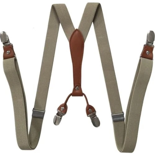 Elastiske seler, 4 clips, Khaki