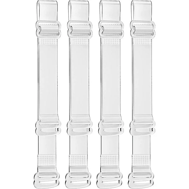 Usynlige klare bh-stropper 10 mm - 4-pak