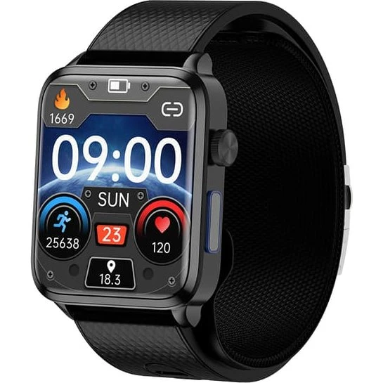 Smartwatch med blodtryks- og iltmåling - Black