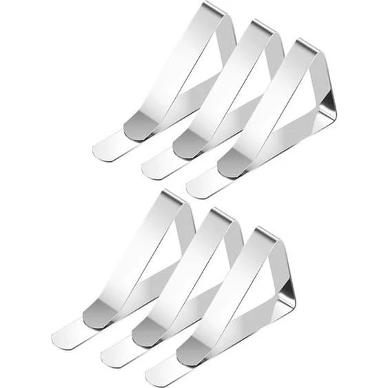 Dugklemmer i rustfrit stål, Silver, 6-pack