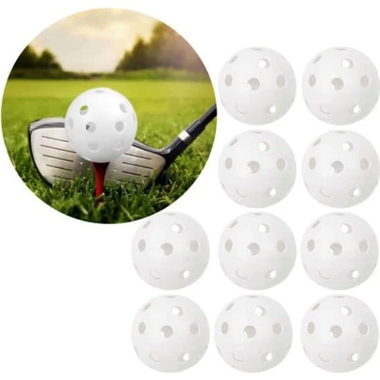 Træningsgolfbolde med huller, 10-pak, White