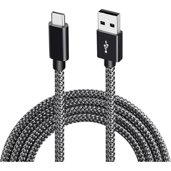 USB 2.0 til USB-C kabel, 3A hurtig opladning, sort, 2 m