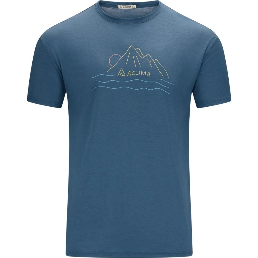 Aclima LightWool 140 Classic Tee Sunset - Blue Fusion, XL