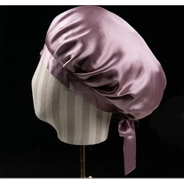 Sovehætte i 100% morbærsilke - Pink