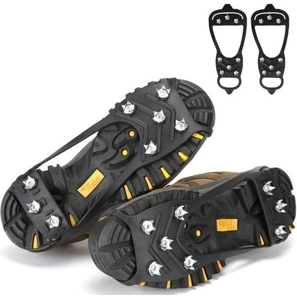 Anti Slip Crampon Spikes Ice Grippers - Sort, str. 38-43