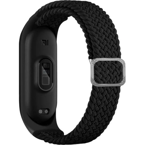 Urrem Nylon til Xiaomi Mi Band 3/4/5/6/7/NFC - Black