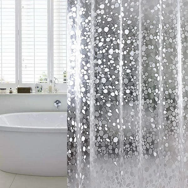 Badeforhæng med småstensmønster, Transparent, 2 x 1.8 m