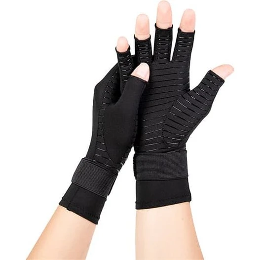 Kompressionshandsker Black S/M - Kobberfiber